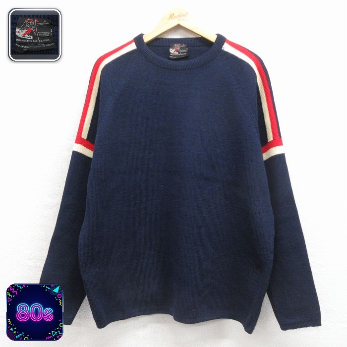 シアーズ 80s ラグランセーター ネイビー XL | 古着