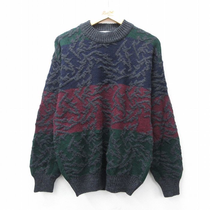 90s 長袖セーター モックネック グレー M | 古着