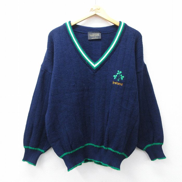 90s 長袖セーター ネイビー L | 古着