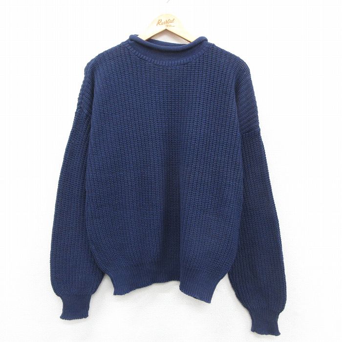エルエルビーン 90s ロールネックセーター ネイビー L | 古着