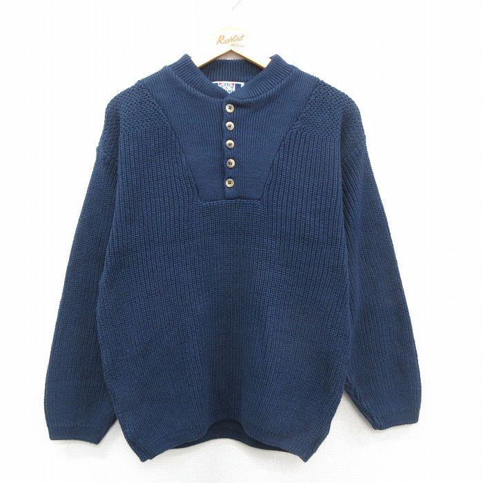 90s 長袖セーター ネイビー M | 古着