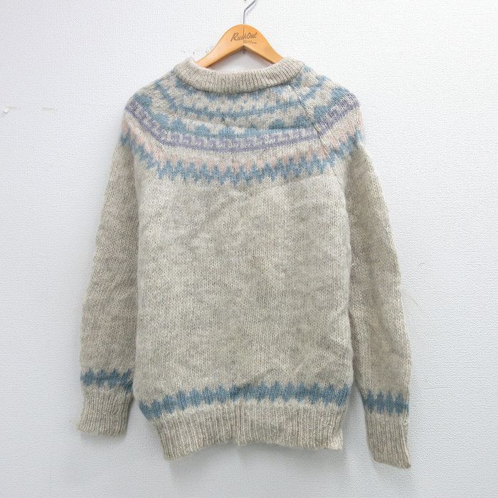 ノルディック 90s 長袖セーター ラグラン グレー M | 古着