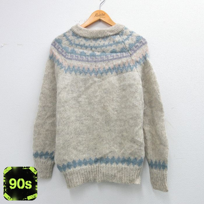 ノルディック 90s 長袖セーター ラグラン グレー M | 古着