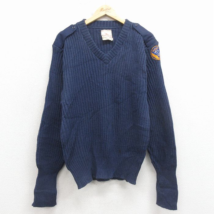 コマンド 90s 長袖セーター ヒジ当て ネイビー XL | 古着