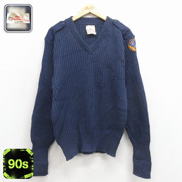 コマンド 90s 長袖セーター ヒジ当て ネイビー XL | 古着