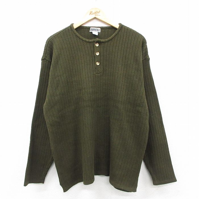 エアロポステール 90s 長袖セーター グリーン L | 古着