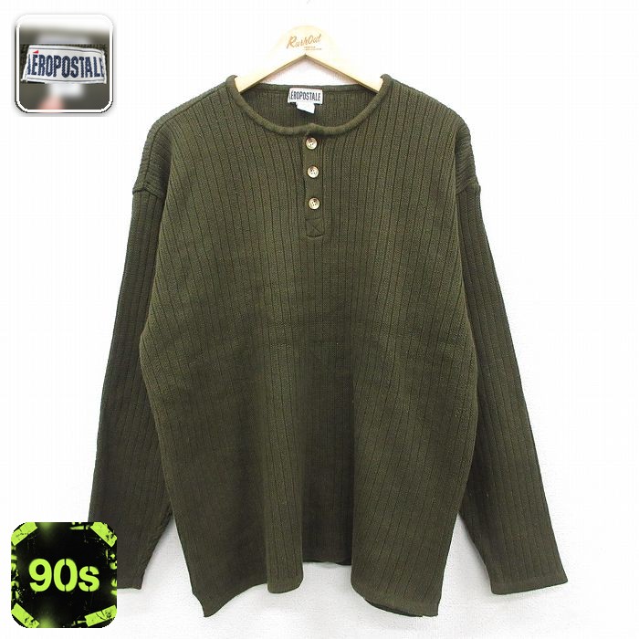 エアロポステール 90s 長袖セーター グリーン L | 古着