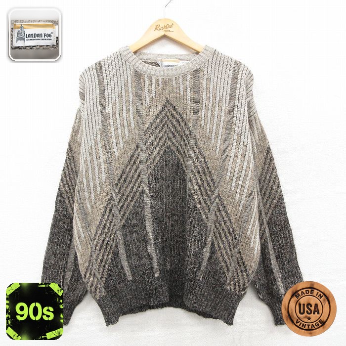 【50%OFF】ロンドンフォグ 90s 長袖セーター ベージュ L | 古着