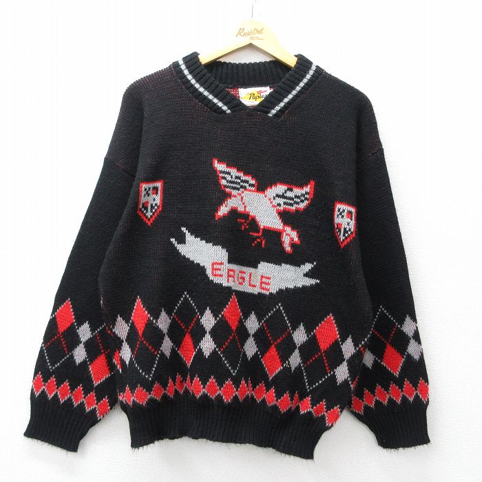 90s 長袖セーター EAGLE ブラック L | 古着