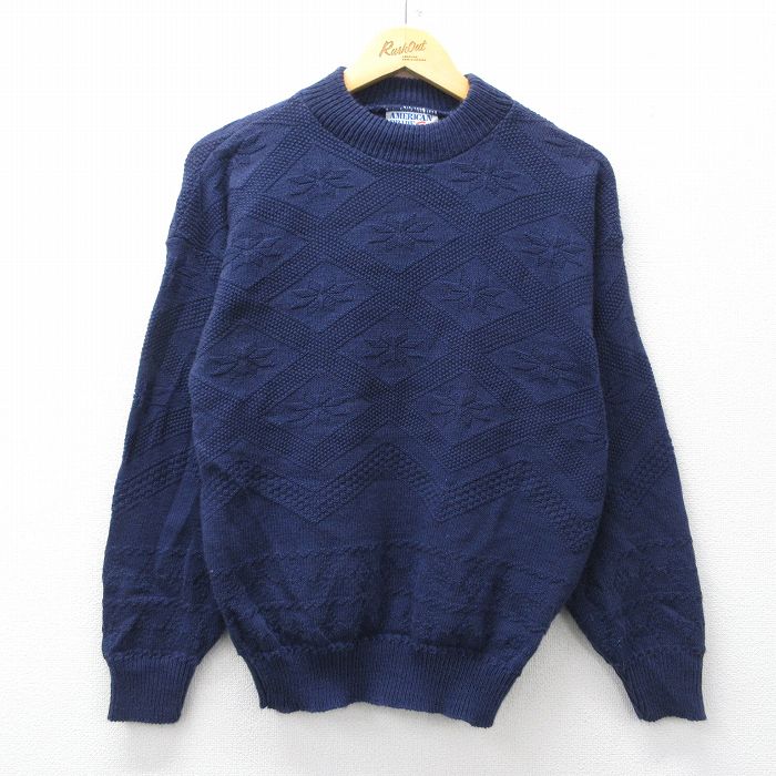 90s 長袖セーター ネイビー M | 古着