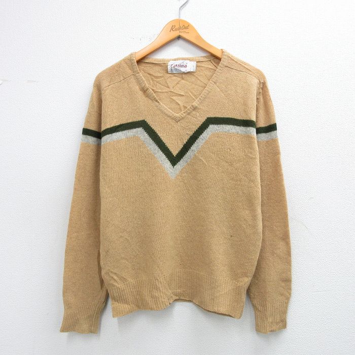 カタリナ 80s 長袖セーター 霜降り ベージュ M | 古着