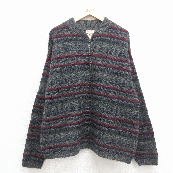 ウールリッチ 90s ハーフジップセーター 霜降り グレー XL | 古着