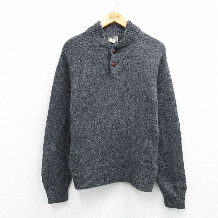 【20%OFF】エルエルビーン 00s 長袖セーター ヘンリーネック グレー S | 古着