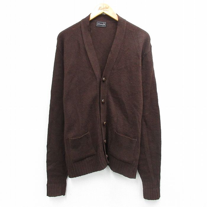 JCペニー 70s 長袖ニットカーディガン ブラウン L | 古着