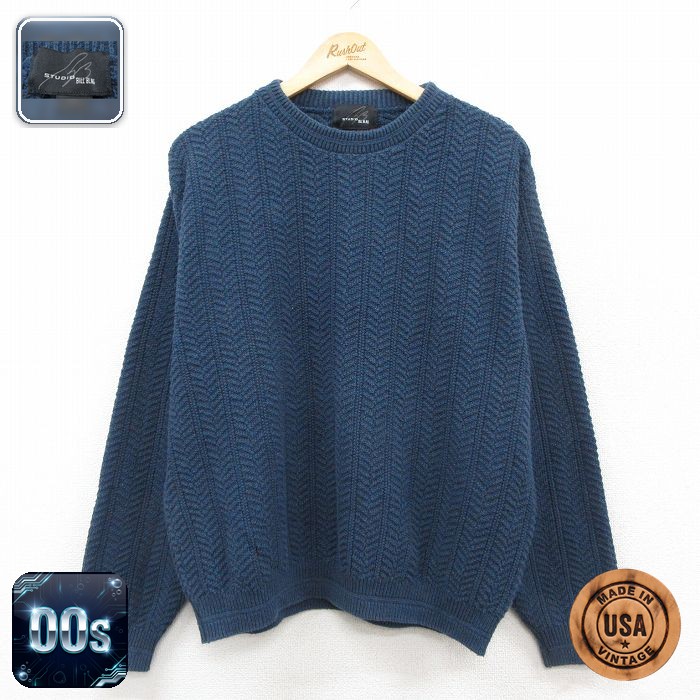 【50%OFF】00s 長袖セーター ネイビー XL | 古着