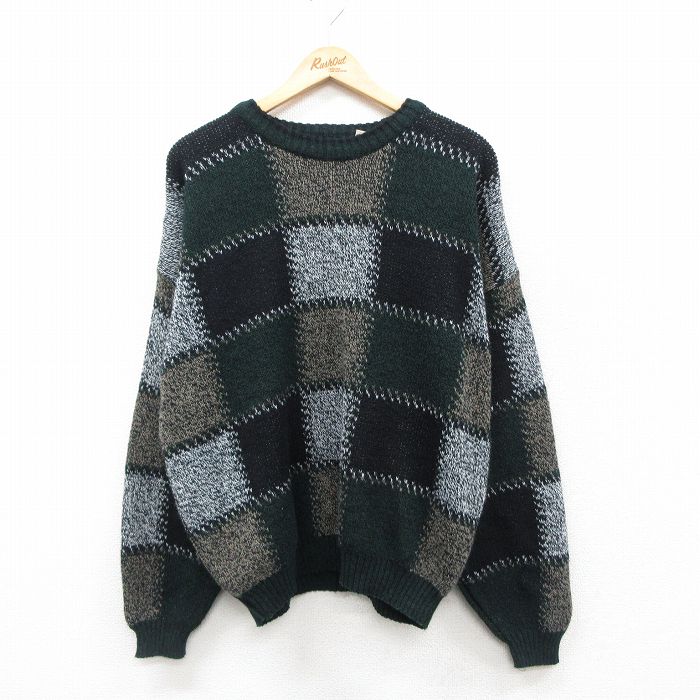 ビューグルボーイ 00s 長袖セーター ブラックチェック XL | 古着