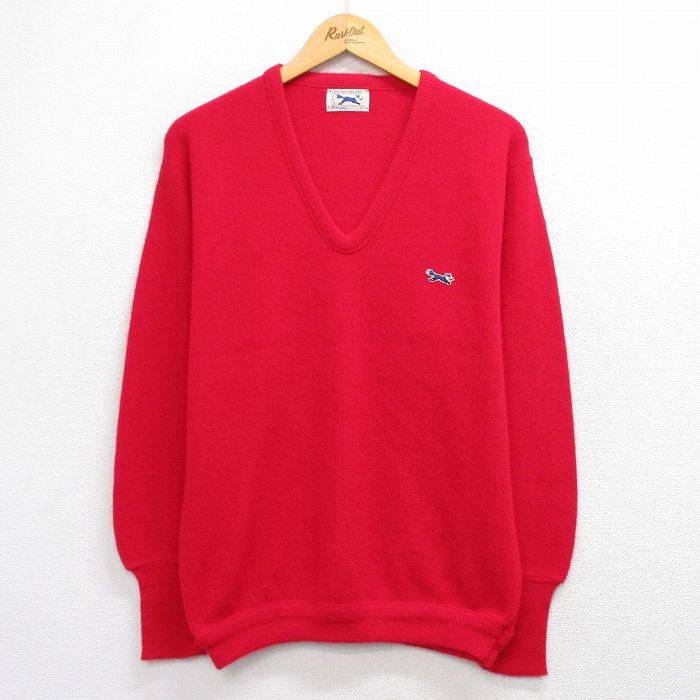 JCペニー ザフォックス 80s 長袖セーター ワンポイント レッド L | 古着