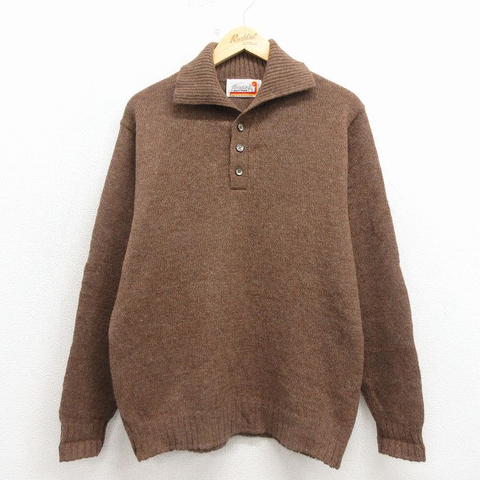 L★古着 ピューリタン 長袖 セーター メンズ 80年代 80s USA製 濃ベージュ 霜降り 26mar09