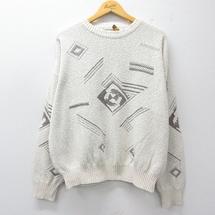【20%OFF】ロンドンフォグ 90s 長袖セーター ホワイト XL | 古着