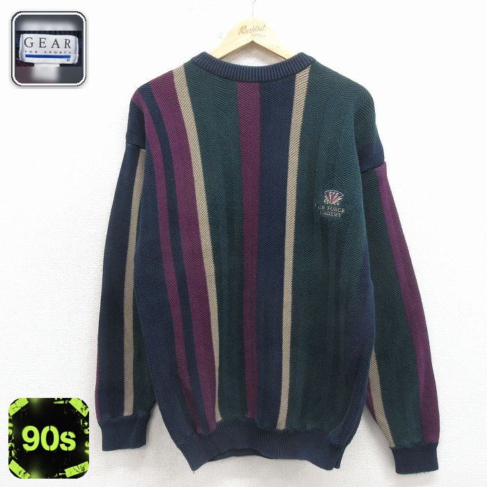 エアフォースアカデミー 90s 長袖セーター マルチカラー メンズL相当 | 古着