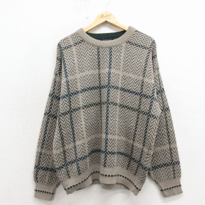 バンヒューセン 90s 長袖セーター ベージュ メンズXL相当 | 古着