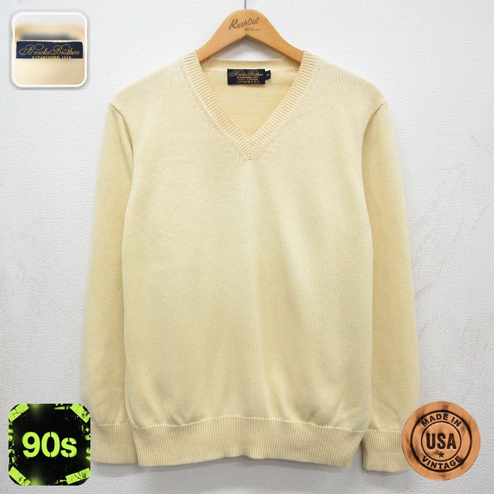 【20%OFF】ブルックスブラザーズ 90s 長袖セーター イエロー メンズM相当 | 古着