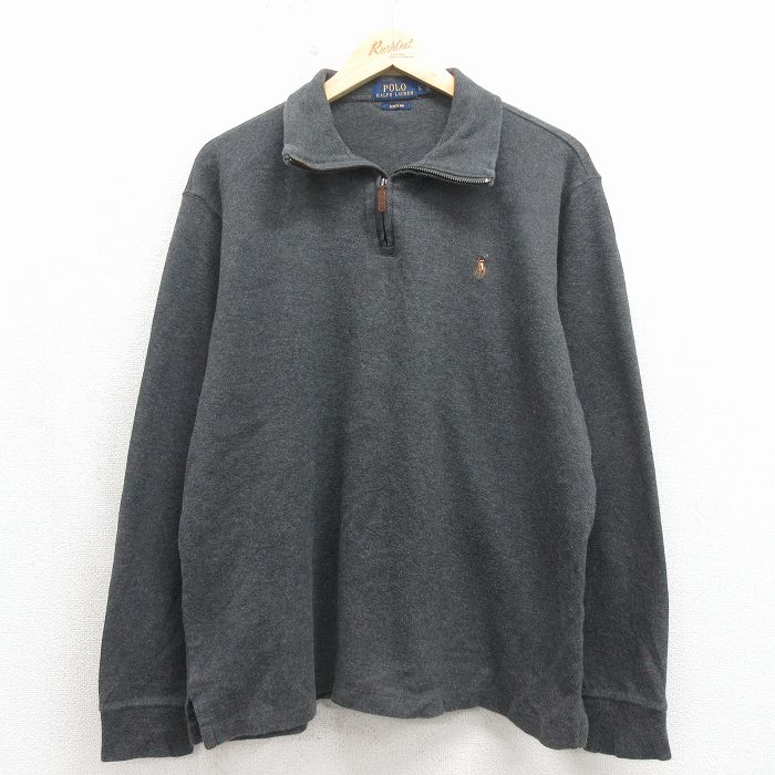 ラルフローレン 長袖セーター ワンポイントロゴ グレー XL | 古着
