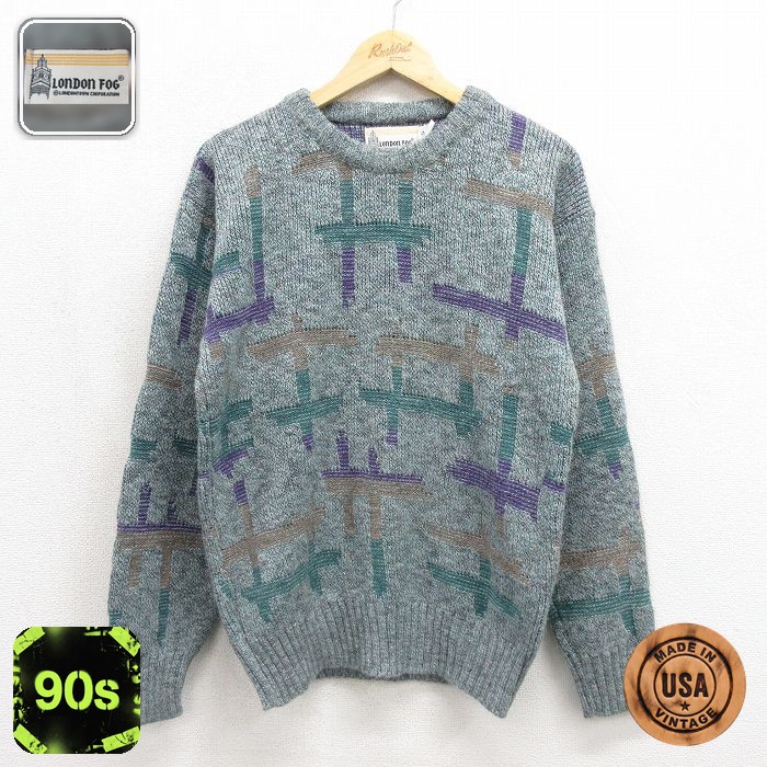 ロンドンフォグ 90s 長袖セーター グリーン メンズM相当 | 古着