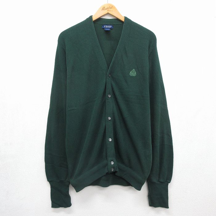 IZOD 90s 長袖セーター ワンポイントロゴ グリーン メンズL相当 | 古着
