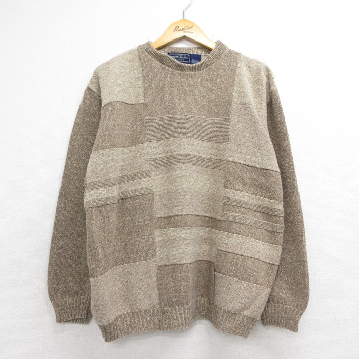SUSQUEHANNA TRAIL 90s 長袖セーター 霜降り ベージュ XL | 古着 26aug26