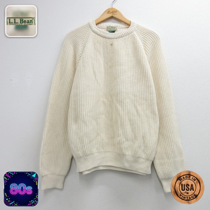 エルエルビーン 80s ラグランセーター 生成り ベージュ メンズXL相当 | 古着