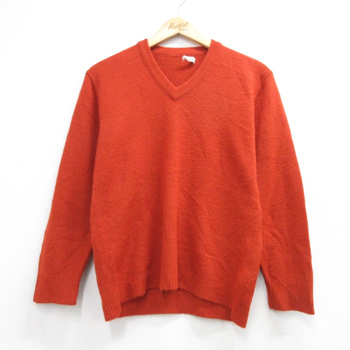 古着通販 S☆古着 長袖 セーター メンズ 70年代 70s アクリル ニット V