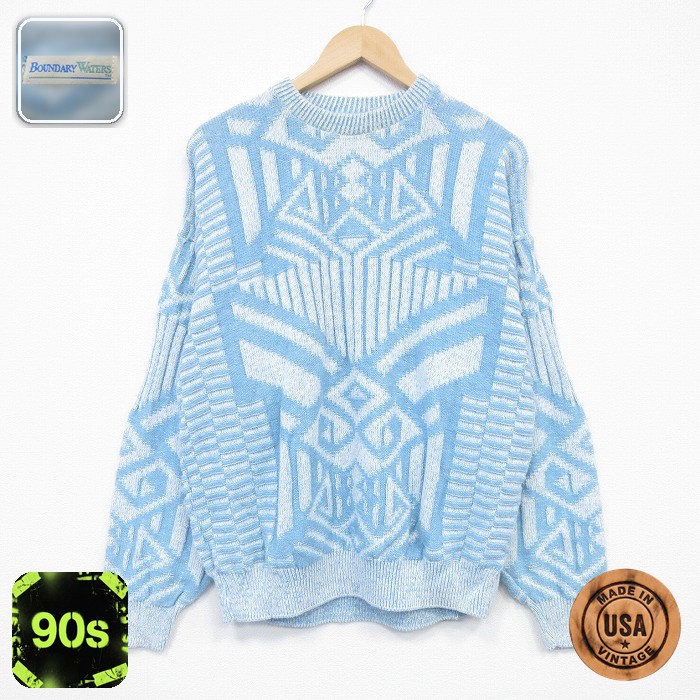 【50%OFF】90s 長袖セーター ライトブルー XL | 古着