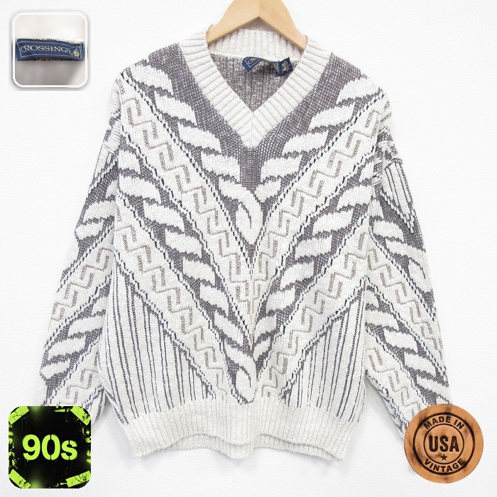 【50%OFF】90s 長袖セーター ベージュ XL | 古着