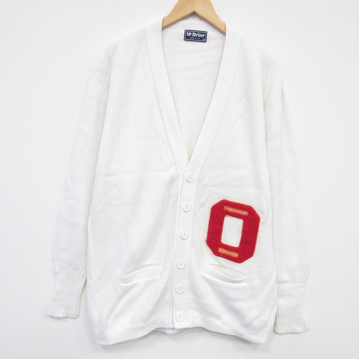 90s 長袖カーディガン ホワイト XL | 古着