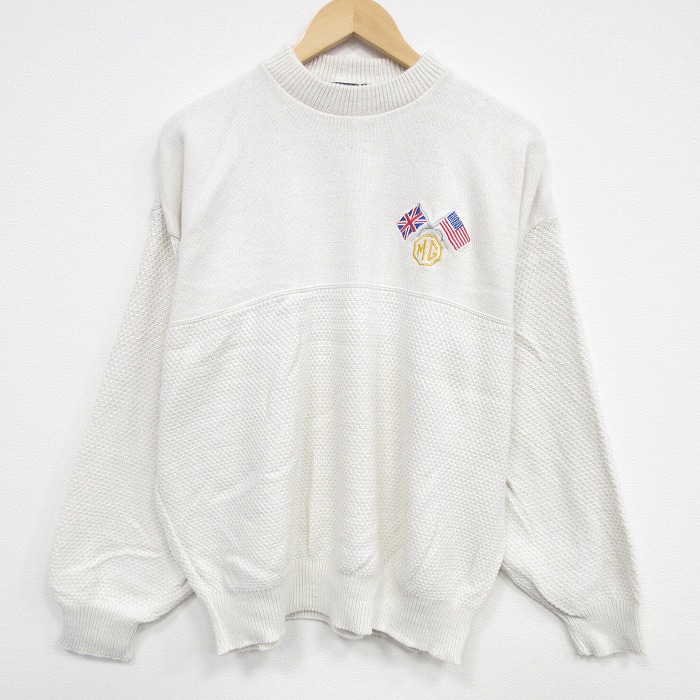 90s 長袖セーター ユニオンジャック ホワイト XL | 古着