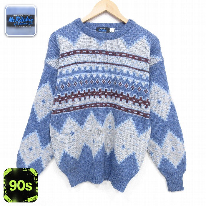 90s 長袖セーター ネイビー M | 古着