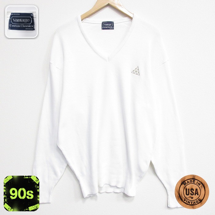 【50%OFF】90s 長袖セーター ホワイト XL | 古着