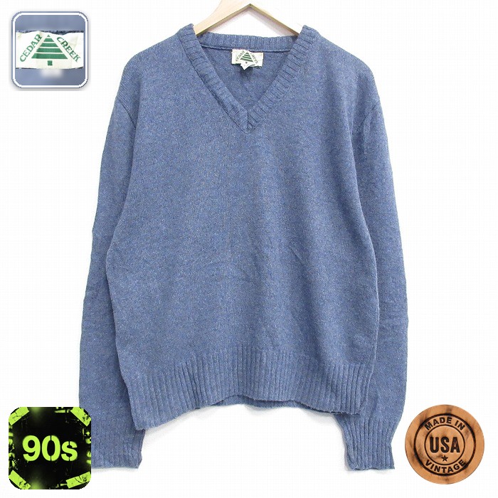 【50%OFF】90s 長袖セーター 霜降り ネイビー L | 古着