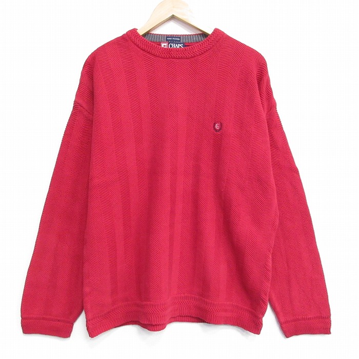 【20%OFF】ラルフローレン 90s 長袖セーター ワンポイントロゴ レッド XL | 古着