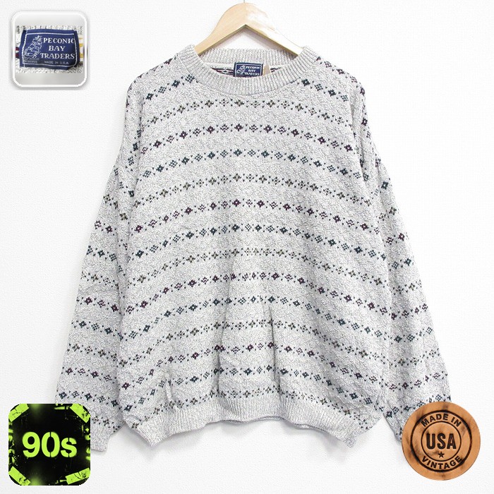 【50%OFF】90s 長袖セーター 霜降り グレー XL | 古着