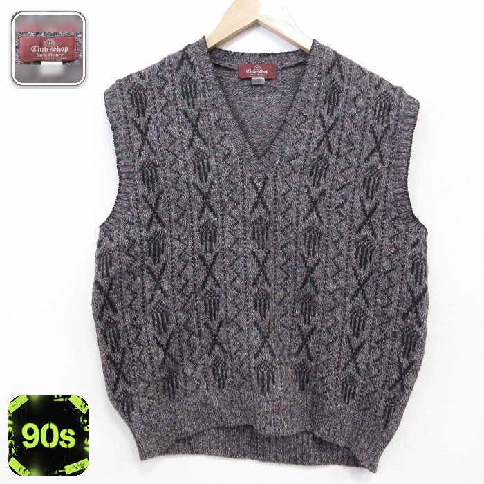 スコットランド製 90s ニットベスト ブラウン M | 古着