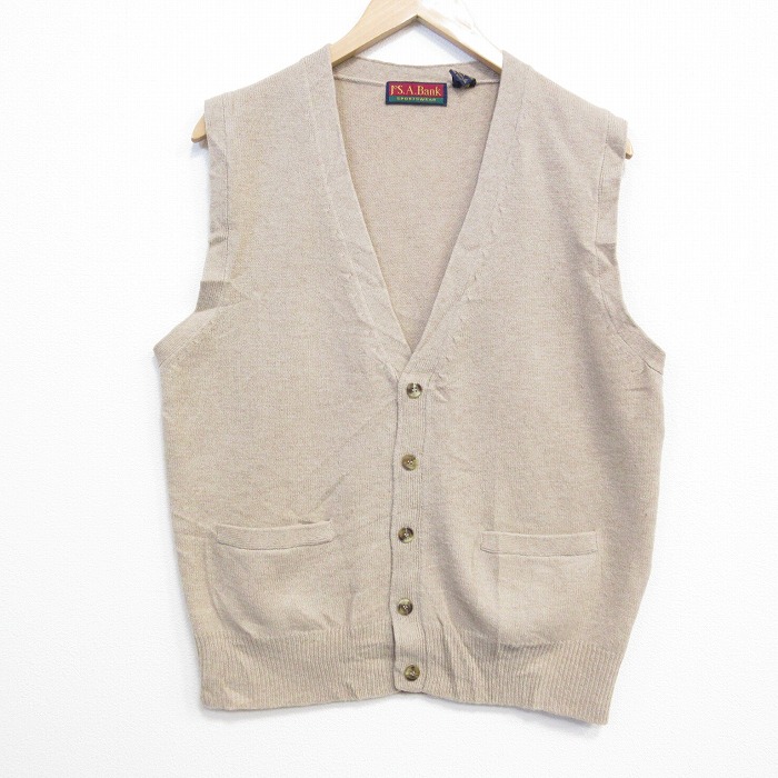 JOS A BANK 90s ニットベスト ベージュ M | 古着