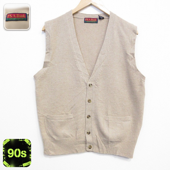 JOS A BANK 90s ニットベスト ベージュ M | 古着