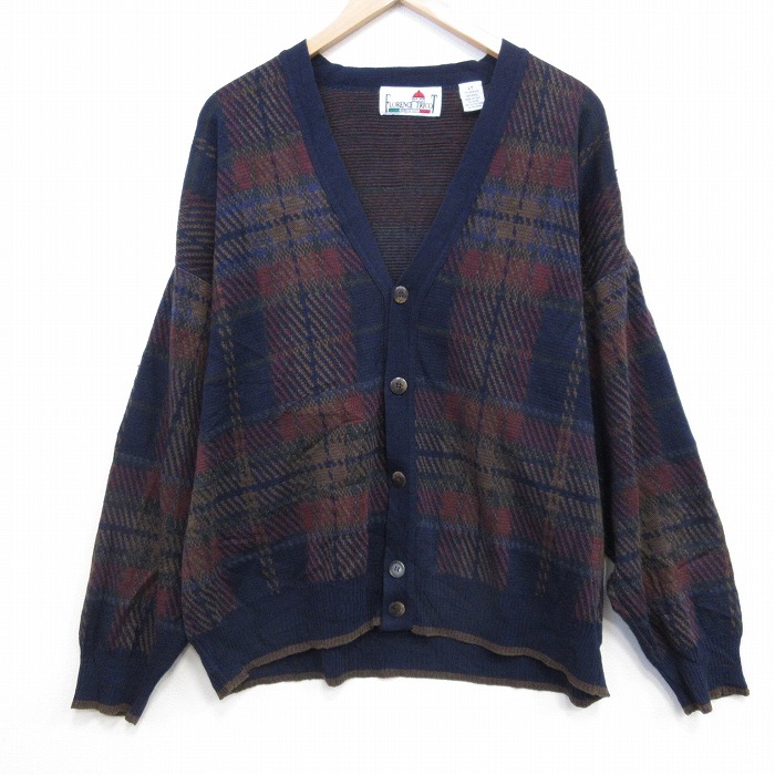 ニット カーディガン 90s ネイビー XL | 古着