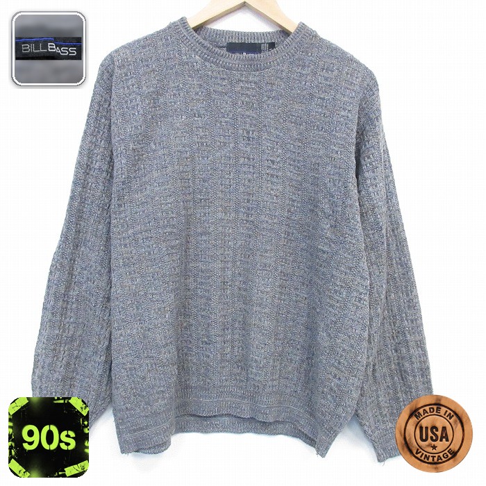 【50%OFF】90s 長袖セーター 手織り グレー XL | 古着