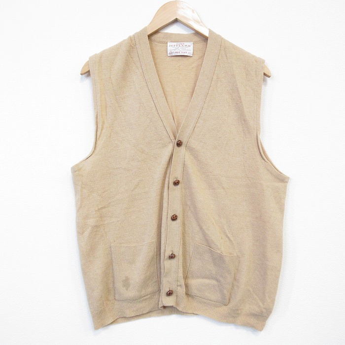 【20%OFF】LORD JEFF 80s ニットベスト ベージュ M | 古着