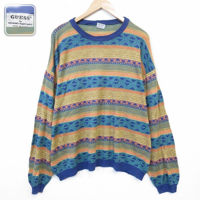 【20%OFF】ゲス XL セーター ネイビー | 古着