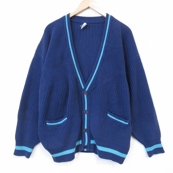 ニット カーディガン 90s ネイビー XL | 古着