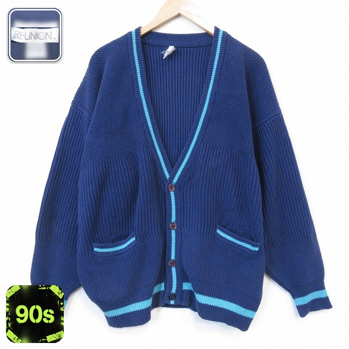 ニット カーディガン 90s ネイビー XL | 古着